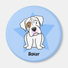Kawaii Star White Boxer Magnet