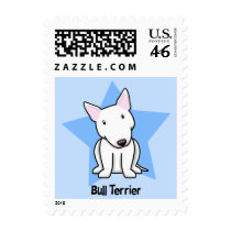 Kawaii Star White Bull Terrier Stamp