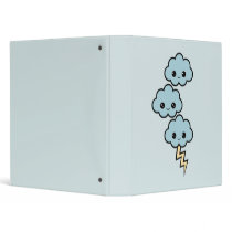 Kawaii Storm Clouds 3 Ring Binder