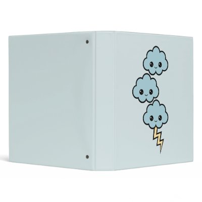 Kawaii Storm Clouds 3 Ring Binder