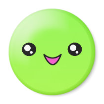Kawaii Sugar Dots Lime Happy Face Magnet by megakawaii Kawaii Sugar Dots Lime Happy Face Magnet