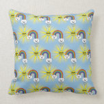 Kawaii Sun Cloud and Rainbow Pattern pillows