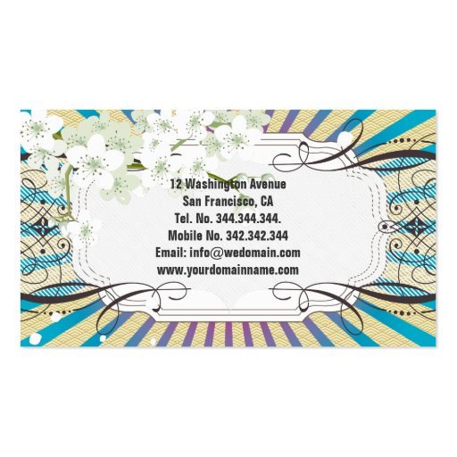 Kawaii Sunburst Business Cards (back side)