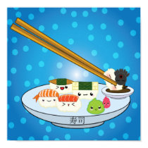 Kawaii Sushi Platter Poster