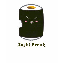 Kawaii Sushi Roll "Sushi Freak" t-shirts