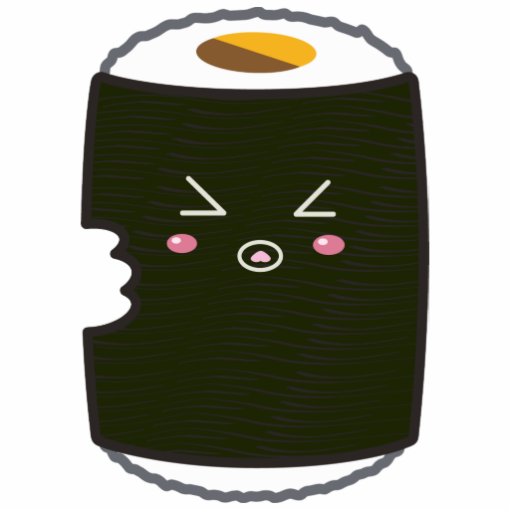 Kawaii Sushi Roll with Bitemark Cut Outs