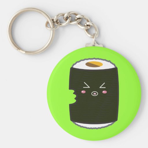 Kawaii Sushi Roll with Bitemark Key Chains