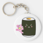 Kawaii Sushi Roll with Nadel the Cat Key Chain