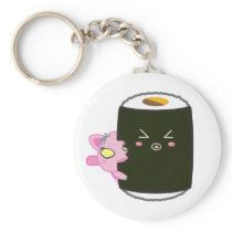 Kawaii Sushi Roll with Nadel the Cat Key Chain