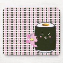 Kawaii Sushi Roll with Nadel the Cat mousepads