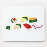 Kawaii Sushi with faces mousepads
