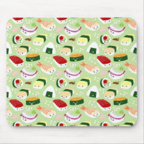 Kawaii Sushi with faces Mousepads