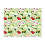 Kawaii Sushi with faces postcards