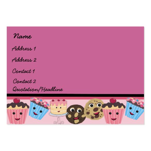 Kawaii Sweets Business Card Templates (back side)