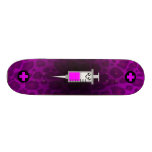 KAWAII SYRINGE MEDICAL CROSS PINK LEOPARD DECK skateboards