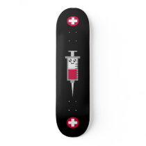KAWAII SYRINGE MEDICAL SHOT CROSS DECK skateboards by kawaiifiveo KAWAII SYRINGE MEDICAL SHOT CROSS DECK skateboards