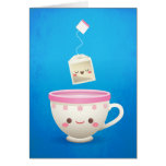 Kawaii Tea Time Greeting Card