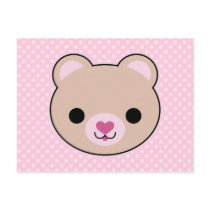 Kawaii Teddy Bear Cute Postcard