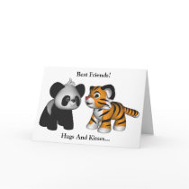 Kawaii Tiger Panda Best Friends Card