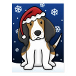 Kawaii Treeing Walker Coonhound Christmas Postcard