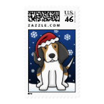 Kawaii Treeing Walker Coonhound Christmas Stamps