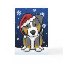 Kawaii Tri Australian Shepherd Christmas Card by MenagerieMayhem Kawaii Tri Australian Shepherd Christmas Card