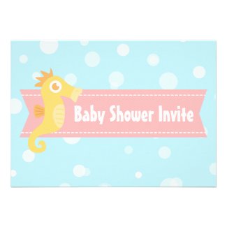 Kawaii Underwater Theme Baby Shower Invite