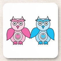 Kawaii Valentines Owls Coaster