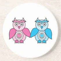 Kawaii Valentines Owls Coaster