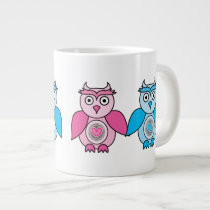 Kawaii Valentines Owls Jumbo Mug