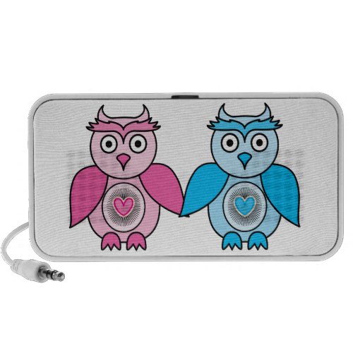 Kawaii Valentines Owls Portable Speaker