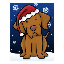 Kawaii Vizsla Christmas Postcard