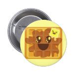 kawaii waffle butter & maple syrup breakfast pinback button