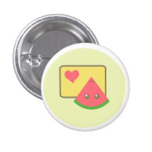 kawaii watermelon button badge