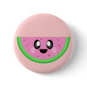 kawaii watermelon cute happy face buttons