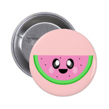 kawaii watermelon cute happy face pins