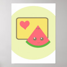 kawaii watermelon poster