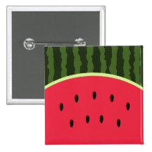 Kawaii Watermelon Round Button