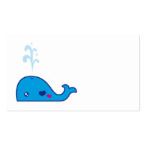 Kawaii whale bookmark business card templates