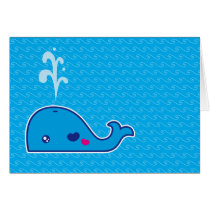 Kawaii whale greeting cards