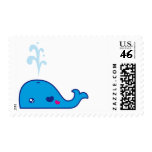 Kawaii whale stamps