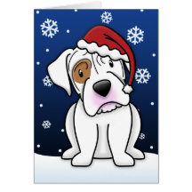 Kawaii White Boxer Christmas Card