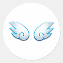 Kawaii wings round sticker