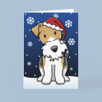 Kawaii Wire Fox Terrier Christmas Card cards