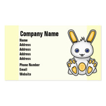 Kawaii Yellow Bunny Business Card Templates