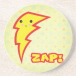 kawaii zap lightning bolt beverage coasters