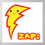 kawaii zap lightning boltt posters