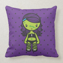 kawaii zombie throw pillows