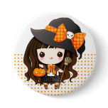 Kawaiii Halloween witch Pinback Buttons