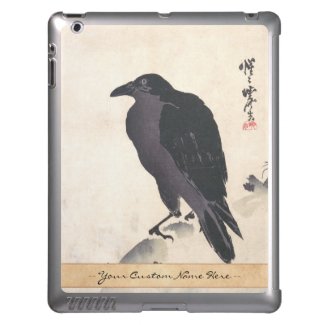 Kawanabe Kyōsai Crow Resting on Wood Trunk art Cover For iPad